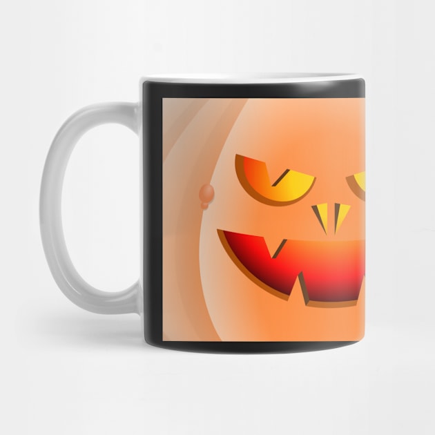 Bad and angry Halloween pumpkin in the foreground by ojovago